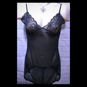 Victoria's Secret Black Chemise Lace Intimates S